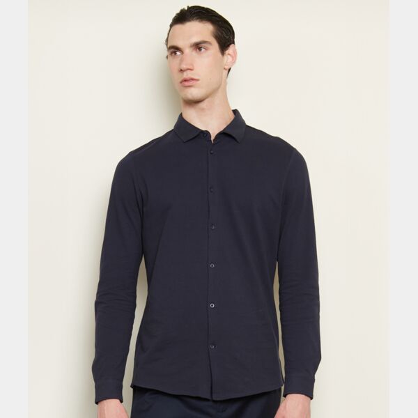 NEOBLU Basile Organic Cotton Long Sleeve Piqué Shirt Thumbnail