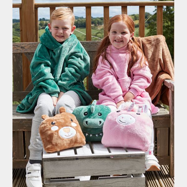 Brand Lab Kids Character Cushion Hooded Blanket Thumbnail