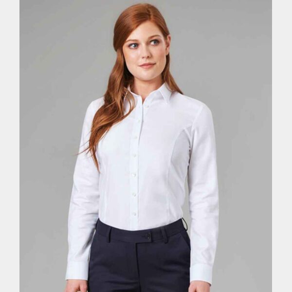 Brook Taverner Ladies Albany Long Sleeve Classic Oxford Shirt Thumbnail