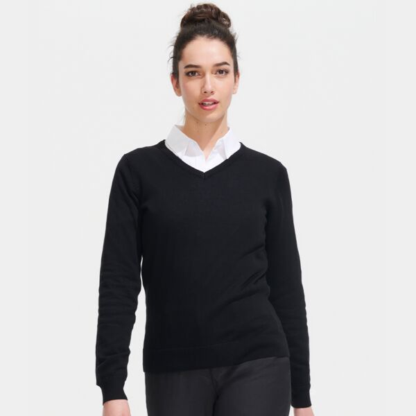 SOL'S Ladies Galaxy Cotton Acrylic V Neck Sweater Thumbnail