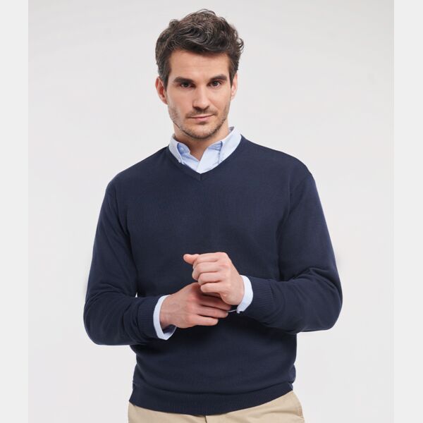 Russell Collection Cotton Acrylic V Neck Sweater Thumbnail