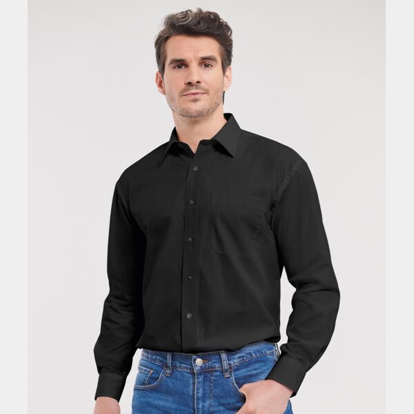 Russell Collection Long Sleeve Easy Care Cotton Poplin Shirt Thumbnail