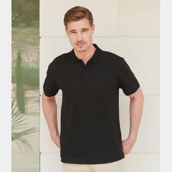 Henbury Unisex Stretch Cotton Piqué Polo Shirt Thumbnail