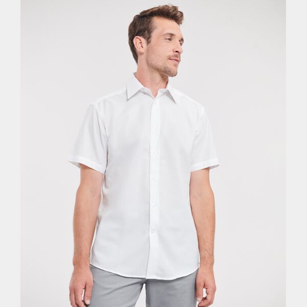 Russell Collection Short Sleeve Tailored Oxford Shirt Thumbnail