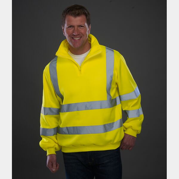 Yoko Hi-Vis Zip Neck Sweatshirt Thumbnail
