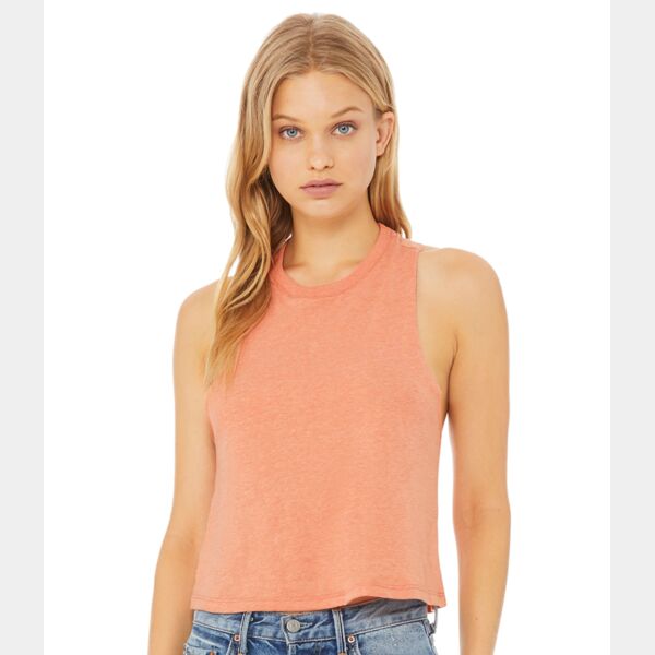 Bella Ladies Racer Back Cropped Tank Top Thumbnail