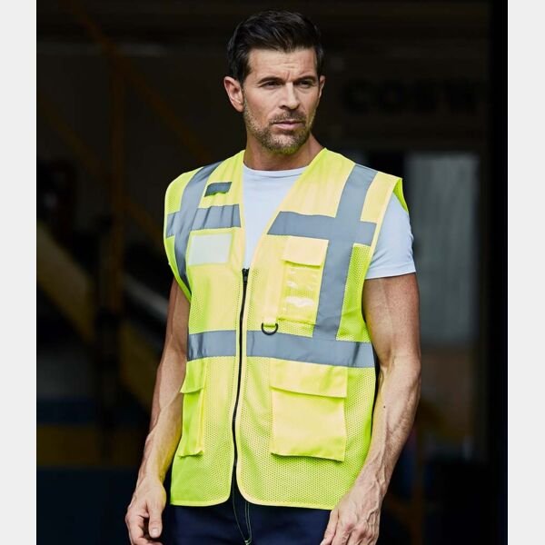 Yoko Hi-Vis Top Cool Open Mesh Executive Waistcoat Thumbnail
