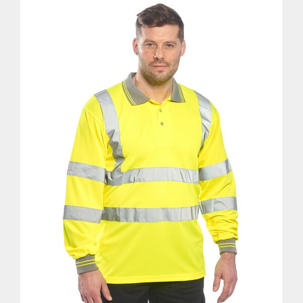 Portwest Hi-Vis Long Sleeve Polo Shirt Thumbnail
