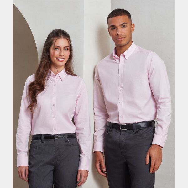 Premier Ladies Long Sleeve Striped Oxford Shirt Thumbnail